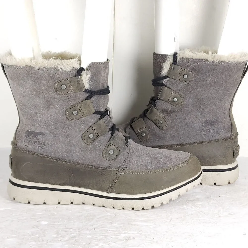 Sorel Women's Cosy Joan US7,5 Quarry Suede Waterproof Faux Fur Lined Snow Boot